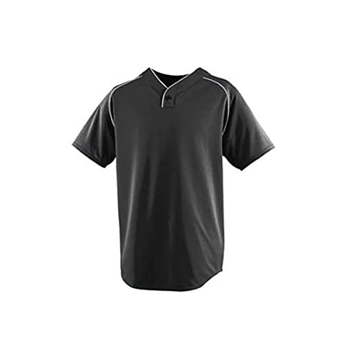 Youth Wicking One-Button Baseball Jersey - Royal/White - Medium