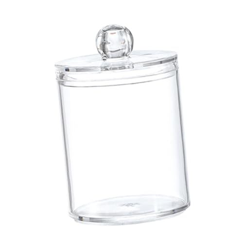 FONDOTIN Dispensador De Bolas De Algodón Transparente Organizador De Accesorios De Baño Con Tapa Hermética