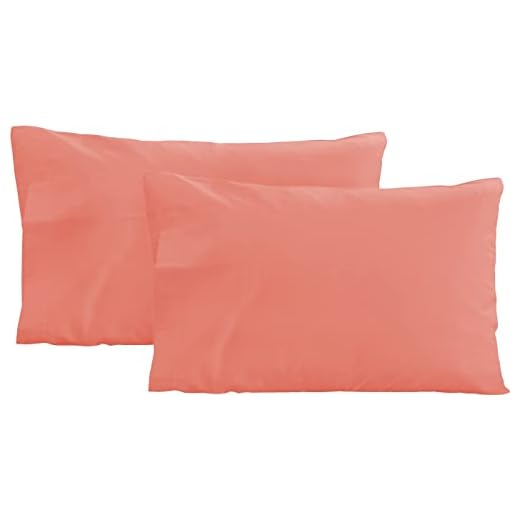 Lot de 2 taies d'oreiller IRIDE BY PERLARARA pour le coussin bébé bébé 100 % pur coton 40 x 60 cm lavable (saumon)