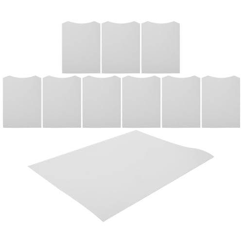 MUSISALY Cartones para Camisas de Cartón Color Claro 250 G, Tamaño 23x31 Cm Esquina Redonda, 10 Unidades, Forro para Doblar Camisetas y Suéteres, Organizador Práctico para Lavandería