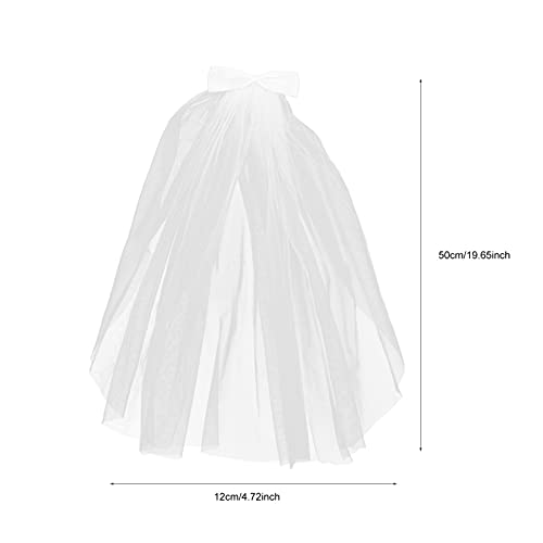 Lurrose Bowknot Veil Flower Headband Wreath First Holy Communion Headpiece for Wedding Party Hair Accessories 50X12cm3