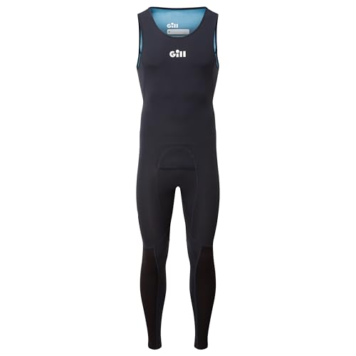 GILL Mens ZenLite 2.0 Long John Wetsuit - Lightweight Super Stretch Neoprene with 50+ UV Sun Protection (Navy, L)