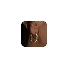 1 Pairs Gold Knot Hoops