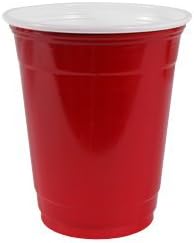 50 x American-Style Plastic Disposable Cups 30cl / 300ml Red