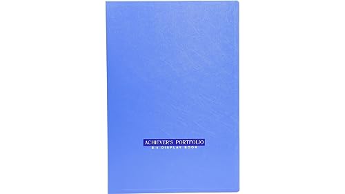 Image of Worldone B4 (Bigger Size) | Achiever Portfolio Display Book Folder for Documents | 1mm Virgin PP Material | 40 Bound Non-Refillable Top Loading Plastic Binder Sleeves for Office | Blue (Set of 1)