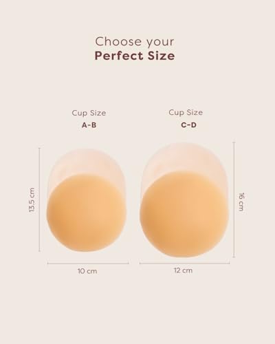 Image of Krvvy Lift-It Stick On Cups | Silicone Bra Uplifter Cups | Reusable Upto 50 Times | Invisible Breast Lift Cups | Skin- Friendly Adhesive | Upto 12 Hrs Hold