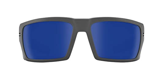 Spy ANSI Certified Rebar Sunglasses Matte Gunmetal with Happy Gray Green Polar Dark Blue Spectra Mirror Lens2