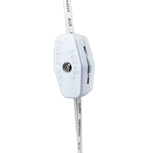 Salt Lamp Cord Replacement With Led Light Bulbs, 6 Feet Pendant Light Cord With On/Off Switch And Spare Fuse, Accessory Cord For Christmas Houses Village, Holiday Craft Decorations White 2 Pack #TOP2