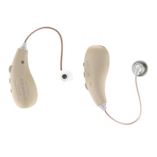 VOCOMAXA Armonía Auditiva – Dispositivo individual con estuche de almacenamiento, puerto de carga USB-C, reductor de ruido, fácilmente ajustable (dorado)