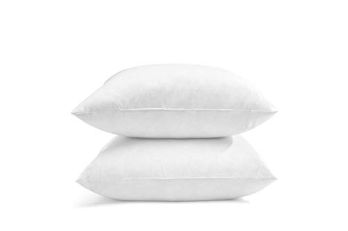 Image of SNUG&COZY Luxury Goose Down Feather Pillow Inserts - 12x20IN, Double Layered Down-Proof Design, Ultra-Soft Cover, High Fill Weight, Pack of 2, White