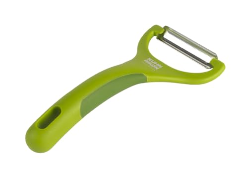 Kuhn Rikon Green Piranha Y Pelador con Hoja de Acero Inoxidable Pelador de Verduras Pelador de Verduras Pelador de Patatas Afilado para Cocina Pelador de Manzanas - 3 Años de Garantía de Accesorios de