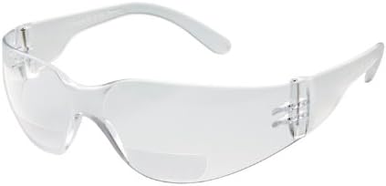 Gateway Safety 46MC25 StarLite MAG Safety Glasses, 2.5 Diopter Magnification, Clear Lens, Clear Temple