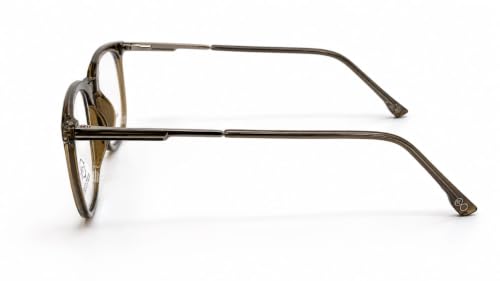 Image of Soft Square Optical Eyeglass Frame for Men & Women, Front with Metal Temples, Clear Demo Lenses, Lightweight Mixed Material Frame, Ribbed Temple Design for Prescription Lens Replacement