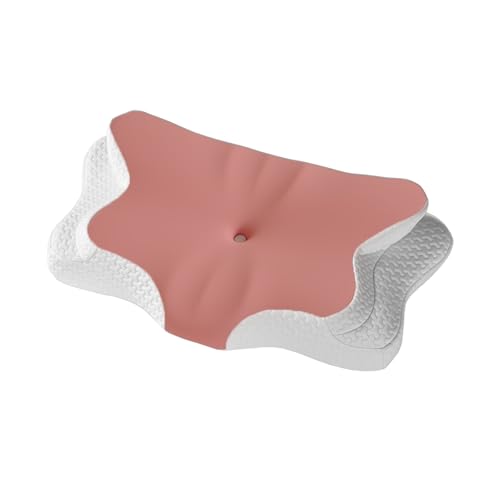 Image of Memory Foam Kids Pillow, Kids Pillows for Sleeping, Ergonomic Contour Pillow and Pillowcase 20x12in(Pink Small)