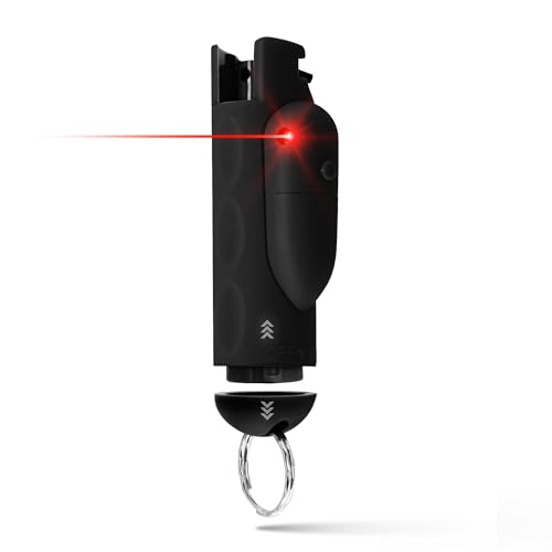 Guard Dog Security AccuFire 2 - Laser Sight Pepper Spray Self Defense - 20% Smaller - Instant Release - 16 Feet Safety Range - Maximum Strength - Finger Grips - Soft Touch Body