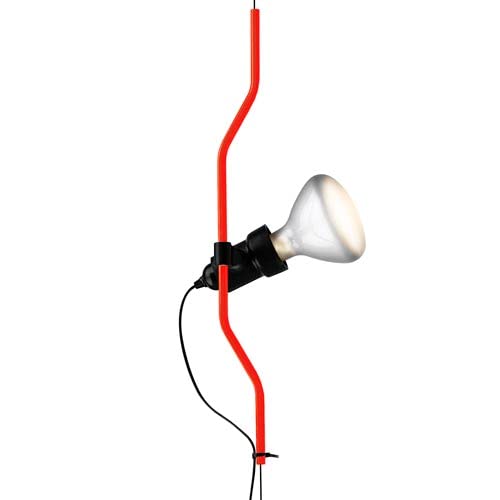 FLOS Parentesi Dimmer Element, Elemento Aggiuntivo per Lampada Parentesi, Composto da Archetto in Metallo, Portalampada e Cavo con Spina, Versione Dimmerabile, Colore Rosso