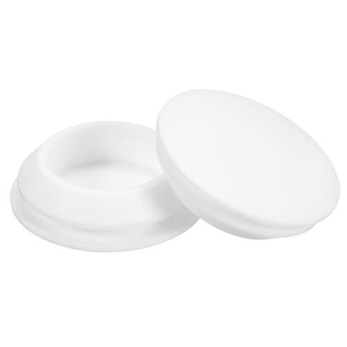Image of uxcell 2 Pcs Silicone Plugs, Rubber Round Snap in Locking Hole Plugs for 30-33mm Hole, Hole Stoppers Waterproof Hole Plug for Metal Tube, Furniture End Caps Inserts, White