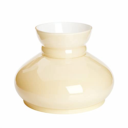 Vesta Schirm für Lampen (Ø 135 mm, unten 100 mm), Höhe 115 mm, Ersatz Lampenschirm aus Glas, Glasschirm für Petroleumleuchten, Laternen, Leuchten, Opalglas, Champagne