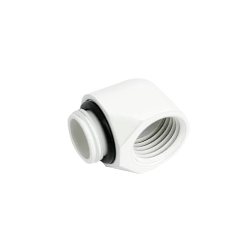 Image of dracaena.io 6-Pack G1 /4 inch Male to Female 90 Angle Elbow Fittings, Brass Water Cooling Connector Adapter for PC Computer Liquid Cooling Loop, Durable Leak-Proof Extender Fitting, White