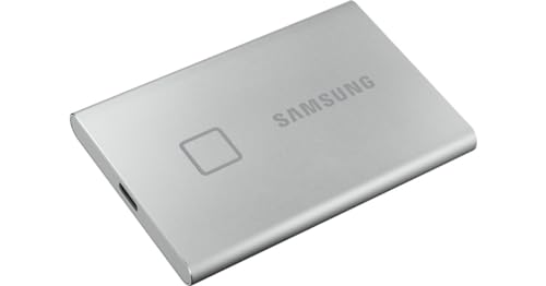 Image of Samsung T7 Touch 500GB Up to 1,050MB /s USB 3.2 Gen 2 (10Gbps, Type-C) External Solid State Drive (Portable SSD) Silver (MU-PC500S)