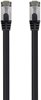 Monoprice Cat8 30ft Black Patch Cable Double Shielded (S/FTP) 26AWG 2GHz 40G Pure Bare Copper Snagless RJ45 Entegrade Series Ethernet Cable