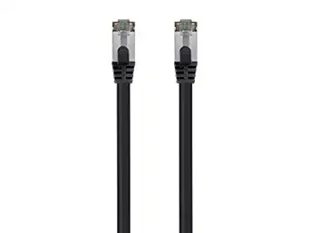 Monoprice Cat8 30ft Black Patch Cable Double Shielded (S/FTP) 26AWG 2GHz 40G Pure Bare Copper Snagless RJ45 Entegrade Series Ethernet Cable