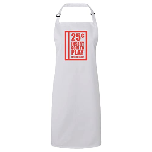 Tablier cuisine vintage blanc idéal pour vos soirées barbecue et vos repas entre amis geek