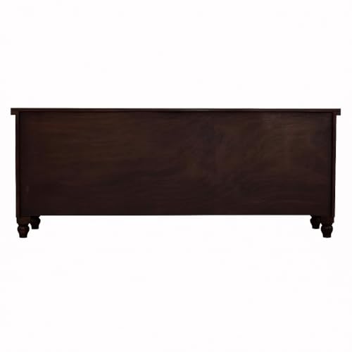 Image of Sheesham Wood TV Stand and Shelf Storage Entertainment Unit Center Console TV Table Wooden Tv Cabinet for Living Room Home (Tiles Design Honey)