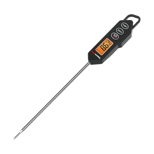 TP01HW Işıklı Ekranlı, 13.5 cm Uzun Problu ve Mıknatıslı Dijital Gıda Termometresi (Siyah)