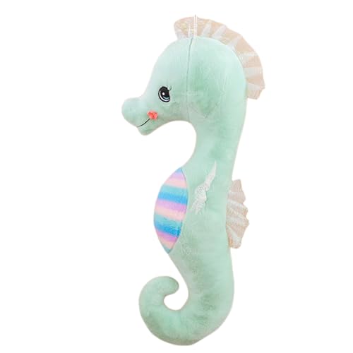 Uixxducc Seepferdchen Kuscheltier Plüschtier Stofftier, Weiches Kissen Geschenk für Kinder/Erwachsene (Grün, 50CM)