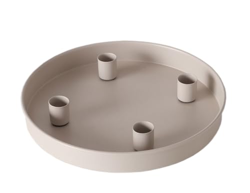 Magnet Kerzentablett für Stabkerzen 25 cm rund - beige - Metall...