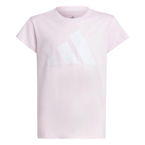 adidas Mädchen Essentials Cotton T-Shirt, Clear pink/White, 11-12 Years