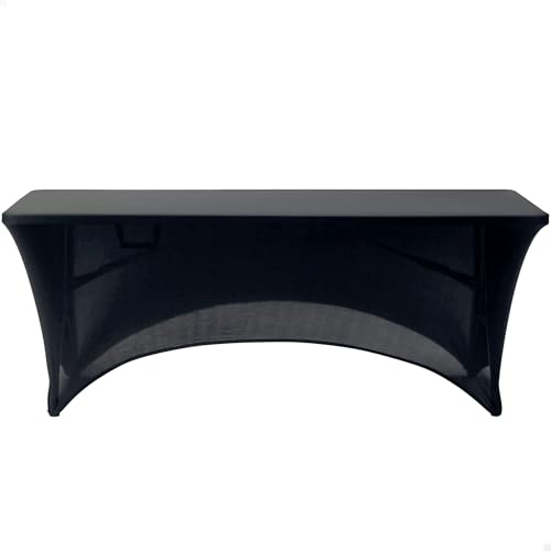 AKTIVE 61548 - Funda mesa jardín negra, protector mueble resistente con sujeción de refuerzo, elástico 180 x 76 x 76 cm, exterior