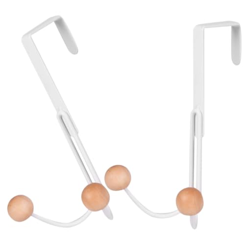 Homoyoyo Gancho para Puerta sin Perforaciones de Hierro y Madera, Perchero Moderno 2 Piezas para Colgar Toallas y Abrigos Hogar