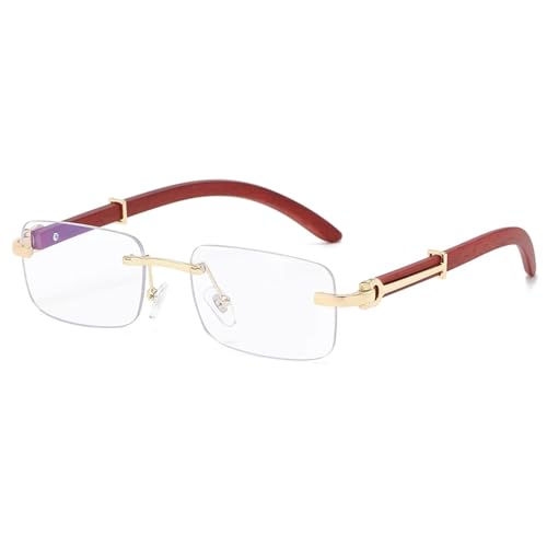 Lunettes de soleil sans monture en bois de qualité supérieure style rétro
