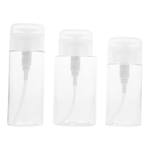 Gogogmee Botellas Dosificador de Presión para Cosméticos Líquidos 3 Unidades 120Ml 150Ml 200Ml Plástico Resistente para Cuidado Piel y Quitaesmalte Viaje