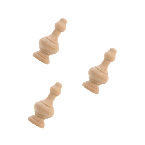 Operitacx 3 Piezas Spindles de Madera sin Terminar para Escaleras Interiores Postes de Balaustres Decorativos Resistentes Repuesto para Muebles y Barandillas Instalación para Bricolaje