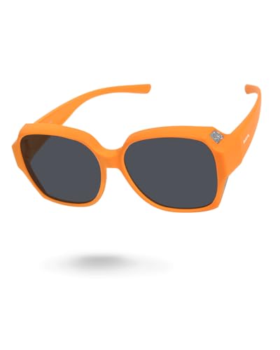 Meeloog Polarized Fit Over Glasses Sunglasses, Square Lightweight Wrap Around Shades For Women Oversized Sunglasses MST21162