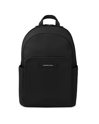Kapten & Son Rucksack Aalborg All Black 12 L | Rucksack Damen & Herren Schwarz | Handgepäcksrucksack mit 12 Laptopfach | Backpack ideal für Uni, Arbeit, Reisen