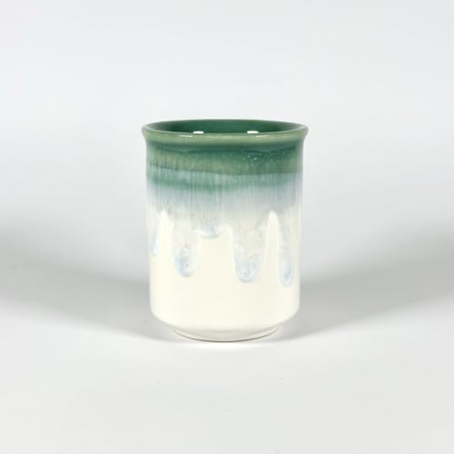 Image of SNS Handmade Ceramic Mini Tumbler Mug Set (Pack of 2) | Coffee, Tea, Iced Beverage & Juice Cup | Hot & Cold Drinkware | Aesthetic Designer Mug for Home, Office & Gifting (Green Blush)