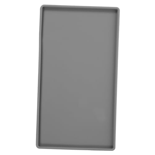 YOSADIER Silicone Vanity Tray Non-Slip Kitchen Sink Tray Grey 200x110x6.2mm Flexible Silicone Drainage Storage Plate for Bathroom Counter and Home Organization