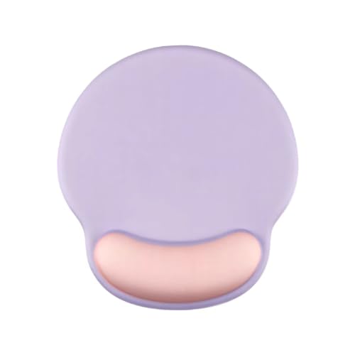 Image of Mouse Pad with Gel Wrist Rest Support, Ergonomic Mouse Cushion with Non Slip Rubber Base Mouse Pad for Laptop, Computer, Gaming, Office (Purple, Round)