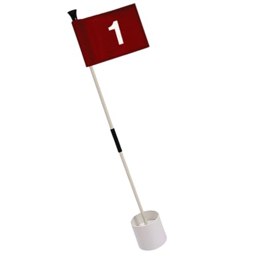 FOYTOKI 1Set Golf Flag Kit with Lightweight Pole Durable Flag Practice Targeting for Golf Training Includes Base with Drain for Easy Setup and Use