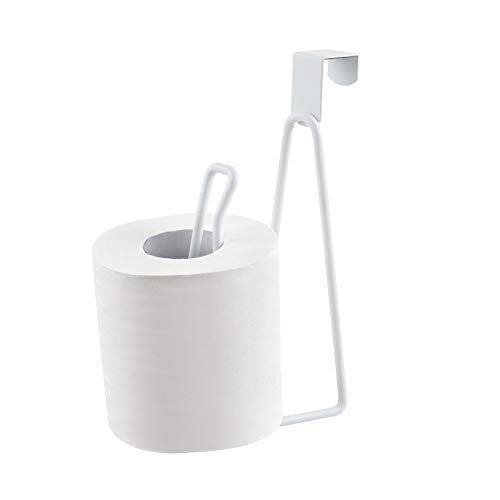 INIUNIK Toilet Paper Holder Stand Over The Tank Toilet Tissue Roll Holder Dispenser Reserve for Bathroom Storage and Organization - White