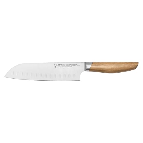 HENCKELS 7-Inch Pakkawood Hollow Edge Santoku Knife
