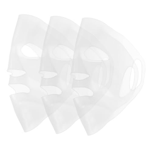 VILLFUL 3個 シリコンフェイスマスクカバー 再利用可能 洗える 耳掛け式 伸縮性あり 顔にフィット 肌ケア用 軽量 コンパクト 携帯便利 スキン