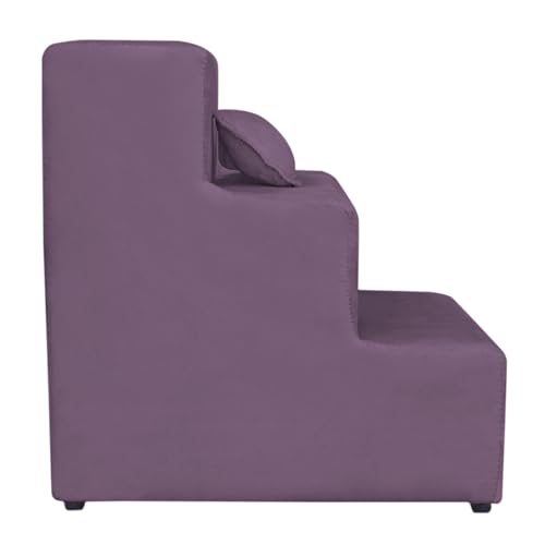 Escadinha Pet 3 Degraus Cachorro e Gato Suede (Rosa, Único, 1)
