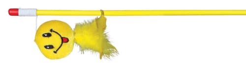 Image of TRIXIE Cat Fishing Rod Toy with Smiley, Interactive Cat Wand Toy for Indoor Cats, Teaser Stick with Hanging for Chasing Jumping and Exercise, Kitten Play for Daily Enrichment