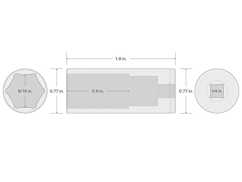 Image of TEKTON 1 /4 Inch Drive x 9 /16 Inch Deep 6-Point Socket | SHD03014