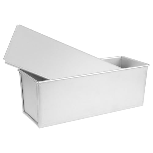 ULTECHNOVO Molde para Pan Antiadherente con Tapa Deslizante, Capacidad 900 G, Molde Metálico para Hornear Pan y Tostadas, Utensilio Resistente para Cocina Doméstica y Profesional